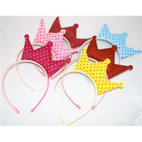 Обідок  для волосся "велика блискуча корона" 6 шт, пак. 26*18см арт: 0106-105