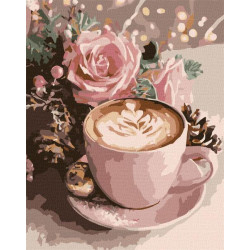 Картина по номерам "Новогоднее капучино с красками металлик" 40х50см, термопакет, ТМ Идейка, Украина