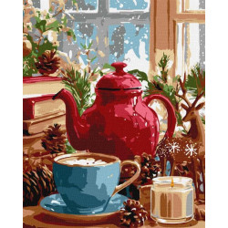 Картина по номерам "Зимняя атмосфера дома" 40х50см, термопакет, ТМ Идейка, Украина