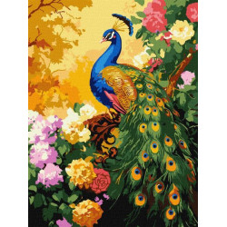 Картина по номерам "Павич в цветах" 30х40см, термопакет, ТМ Идейка, Украина