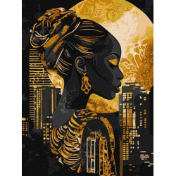 Картина по номерам "Золото ночи с красками металлик extra" 30х40см, термопакет, ТМ Идейка, Украина