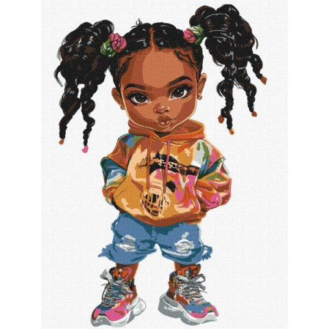 Картина за номерами "Яскрава модниця" 30х40см, термопакет, ТМ Ідейка, Україна арт: KHO8651