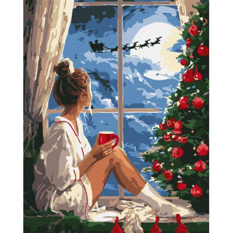 Картина за номерами "Різдвяний вечір" 40х50см, термопакет, ТМ Ідейка, Україна арт: KHO8696