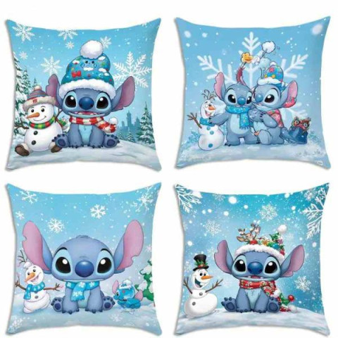 Набор наволочек 4шт Стич Рождество 40,64*40,64см