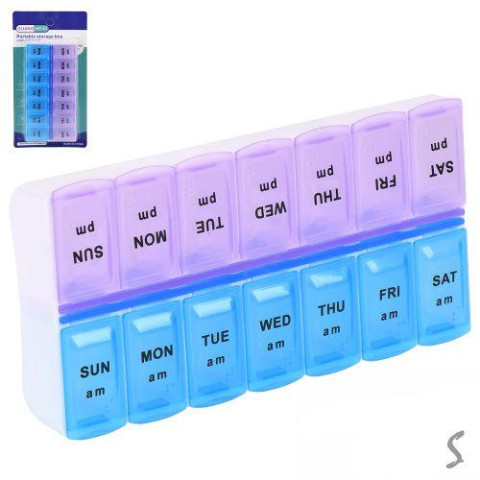 Органайзер для пігулок 14 відділень 13.5*7см  арт: R97374