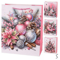 Пакет новорічний паперовий L &quot;Christmas spirit&quot; 31*41*12см, ЦІНА ЗА УП. 12ШТ  арт: R34834-L