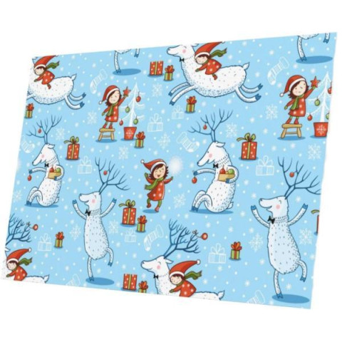 Папір пакувальний крейдований новорічний 70*100см 10л/уп  (50уп) арт: 534