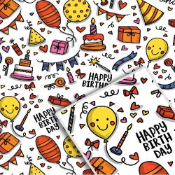 Папір пакувальний крафт &quot;Кульки на білому&quot; 70*100см 10л/уп  (50уп) арт: 1042БЛ