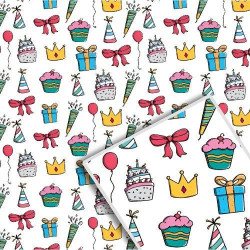 Папір пакувальний крафт &quot;Свято на білому&quot; 70*100см 10л/уп  (50уп) арт: 1041БЛ