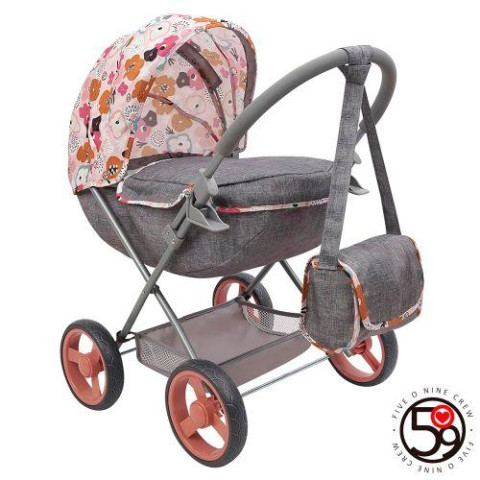 Коляска для куклы, классика, д54*ш38*в58см, ручка EVA, люлька 49*26см, сумка, металл, кор. 58*34,5*10см 