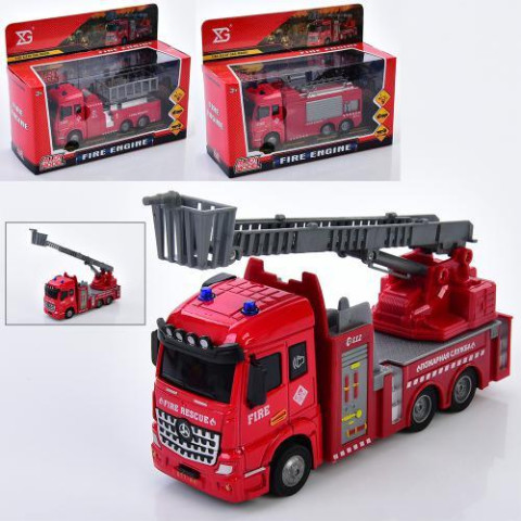 Пожарная машина, металл, инерц, 1:43, 16см, звук, свет, подвижные детали,резиновые колеса, 3 вида, на бат