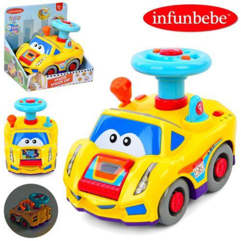 Автотренажер машинка 17см, руль, звук, свет, 2 режима громкости, на батар., в кор. 19,5*15,5*19см 