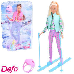 Лялька DEFA лижниця, 29см, шарнірна, 2 види, на листі, 22,5*33*6см   арт: 8520