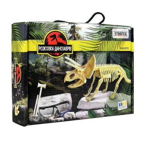 Набір для творчості Розкопки динозаврів. Трицератопс (укр), в кор. 25*18*5,5см, ТМ Стратег, Україна арт: 30833S