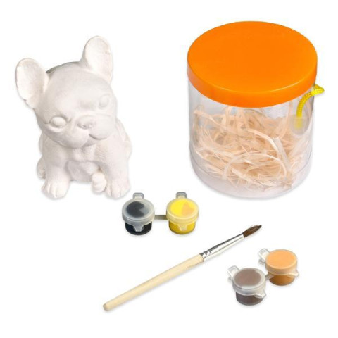 Набір для творчості "Гіпсова розмальовка. Песик", банка 10*9*9см, ТМ Стратег, Україна арт: 30944S