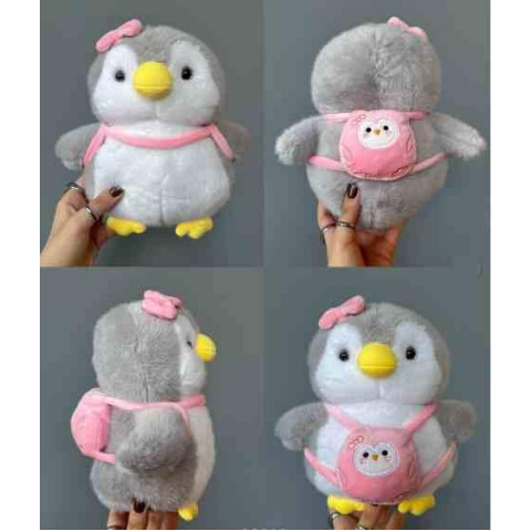 Мягкая игрушка Пингвин серый 25см