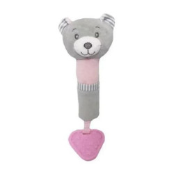 Брязкальце-пищалка Ведмедик рожевий, на планш. 22*12см, ТМ Tulilo, Польща арт: 9417