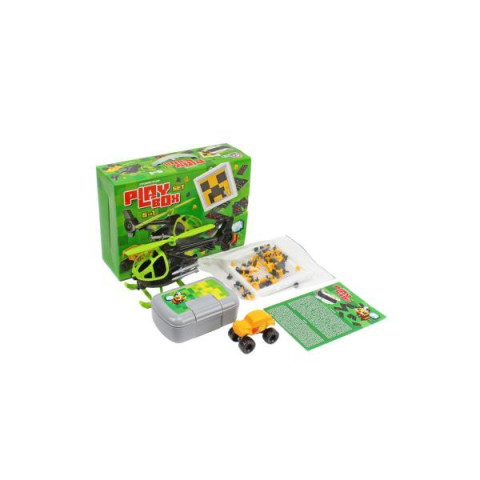 Подарочный набор, вертолет, внедорожник, мозаика, домино, ланчбокс, в кор. 33*23*10,4см, ТМ Технок, Украина