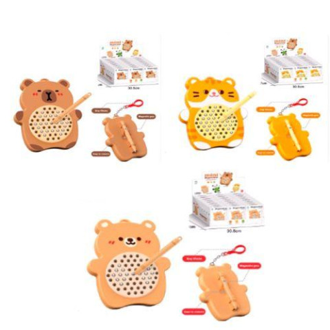 Магнітна мозаїка, тварина, 9*11*1,5см, брелок 19см, в кор. 3 види (капібара,тигр,ведмедик), 24шт в дисплеї, 31*12*23см   арт: YM-210-11-12
