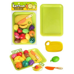 Продукты на липучке, фрукты, ягоды, поднос, доска, нож, пак. 24*33*9см 