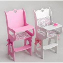 Стул для кормления куклы с мягким сиденьем, розовый