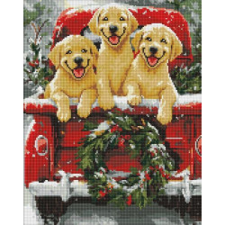 Алмазна мозаїка &quot;Собача поїздка&quot; 40*50см, термопакет, ТМ Ідейка, Україна арт: AMO20006