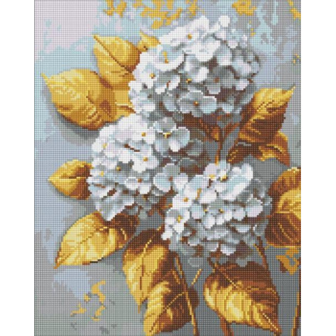 Алмазна мозаїка "Золота гортензія" 40*50см, термопакет, ТМ Ідейка, Україна арт: AMO8253