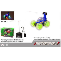 Перевертыш "АВТОПРОМ" на р/у аккумуляторный, 2 цвета, свет.колеса, в кор. 29*16*17,5см 
