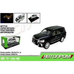 Машина мет. АВТОПРОМ 1:24, 2 кольори, бат, світ., звук, двері відкр., в кор. 29*16*12,6см арт: AP7718чорна