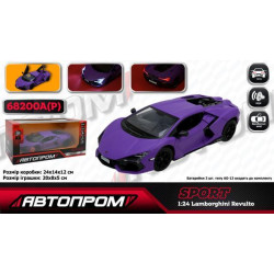 Машина мет. АВТОПРОМ 1:24 Lamborghini Revuelto, бат, світло, звук, відкр.двері, в кор. 24,5*12см  арт: 68200A(P)