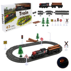 Залізниця бат. 43дет., магнiт.вагончик світло,звук, в кор. 38,5*26,5*6см  арт: AU6888