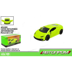 Машина мет. 1:43, АВТОПРОМ 4 кольори відкр.двері, у кор. 14*7*6,5см  арт: AP4399салатовий