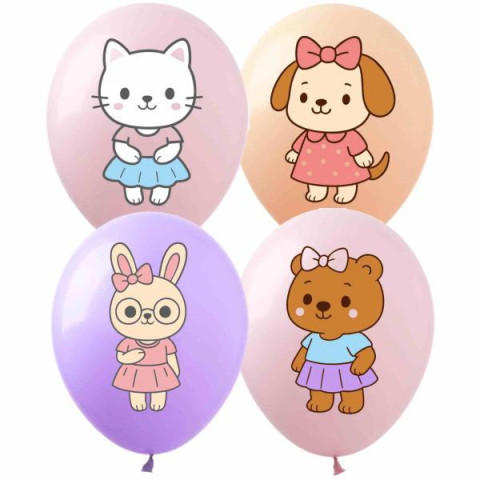 Кульки 12" "Тварини в спідничках" ЦІНА ЗА УП. 50ШТ арт: DD-3050