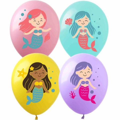 Кульки 12" "Русалоньки" ЦІНА ЗА УП. 50ШТ арт: DD-3150