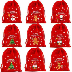 Мешочек 12*10см для подарков с рисунком ЦЕНА ЗА УП. 12ШТ