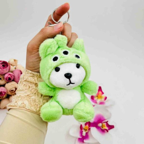 М'який брелок Ведмедик у костюмі, 12см арт: ZB-169салатовий