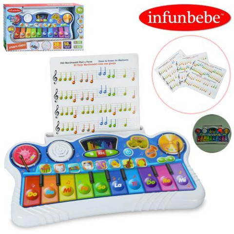 Піаніно 33см, музика, звуки тварин, звуки музич.інструментів, світло, запис, звуки музич.інструментів, на батар., в кор. 38,5*22*5см  арт: LS3030