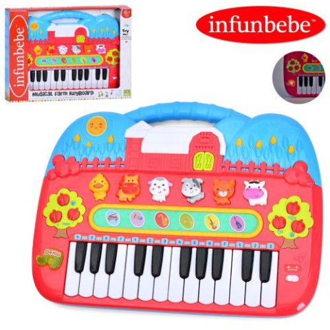 Піаніно 35*28,5см, музика, звук, звуки тварин, зв.музичних інструментів, світло,регулятор гучності,на батар,  в кор. 39,5*31,5*6,5см   арт: LS8877-AV