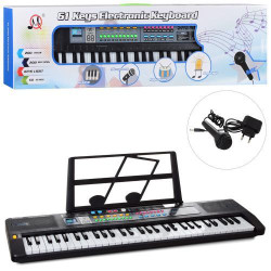 Синтезатор 61клавіша, мікрофон, муз, світло, запис, на бат/від мережі, в кор. 78,5*21*7см  арт: MQ6109L