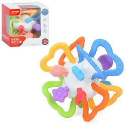 Брязкальце 11*11*8см, прорізувач, тріскачка, текстурні деталі, рухливі деталі, сенсорна гра, в кор. 11,5*11,5*8,5см  арт: HE0198