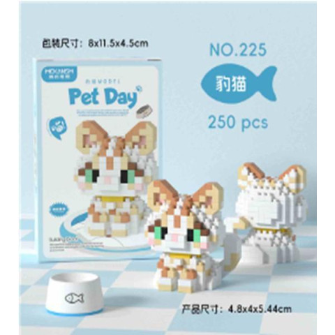 Конструктор Котик Мурчик бежевый с белым 250дет., в кор. 12*8*4см