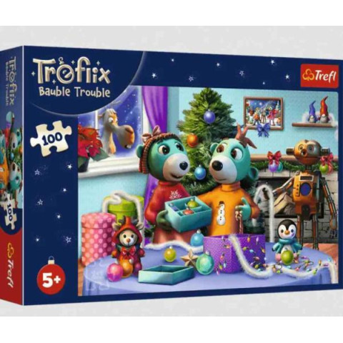 Пазлы 100 элем. The Treflik Family Семейное Рождество Трефлика, в кор. 29*19*4см, ТМ Trefl, Польша