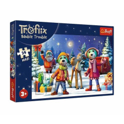 Пазлы 24элем. Winter time with Trefliks Трефлики строят снеговика, в кор. 39*27*4см, ТМ Trefl, Польша