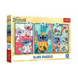 Пазлы 3x80элем. Lilo Stitch Мир Cтича, в кор. см, ТМ Trefl, Польша