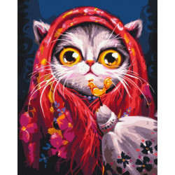 Картина за номерами Киця в хустинці, Маріанна Пащук, 40*50см, ТМ Brushme, Україна арт: BS54250