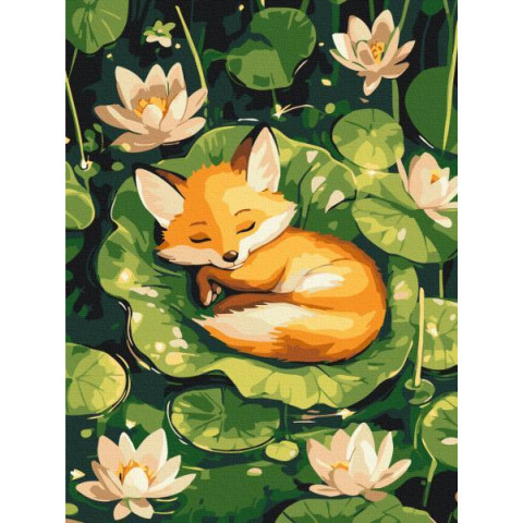 Картина по номерам Спящий лисенок 30х40см, термопакет, ТМ Brushme, Украина