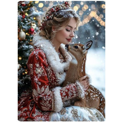 Алмазна мозаїка "Різдвяна Муза", на підрамнику 30*40см, в кор. 31*41*2,5см, ТМ Dreamtoys арт: S20354