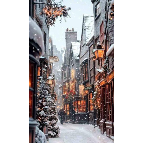 Алмазна мозаїка "Вулиця Різдвяних таємниць", на підрамнику 30*40см, в кор. 31*41*2,5см, ТМ Dreamtoys арт: S20360