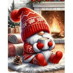 Алмазная мозаика "Гном-Теплолюб", на подрамнике 30*40см, в кор. 31*41*2,5см, ТМ Dreamtoys