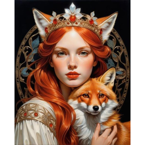 Алмазна мозаїка "Руда королева лісу", на підрамнику 30*40см, в кор. 31*41*2,5см, ТМ Dreamtoys арт: S20378